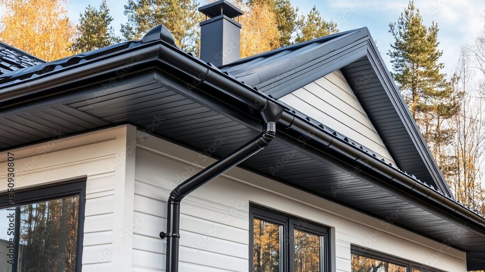 Seamless gutter installation on residential home in Bonney Lake, Washington